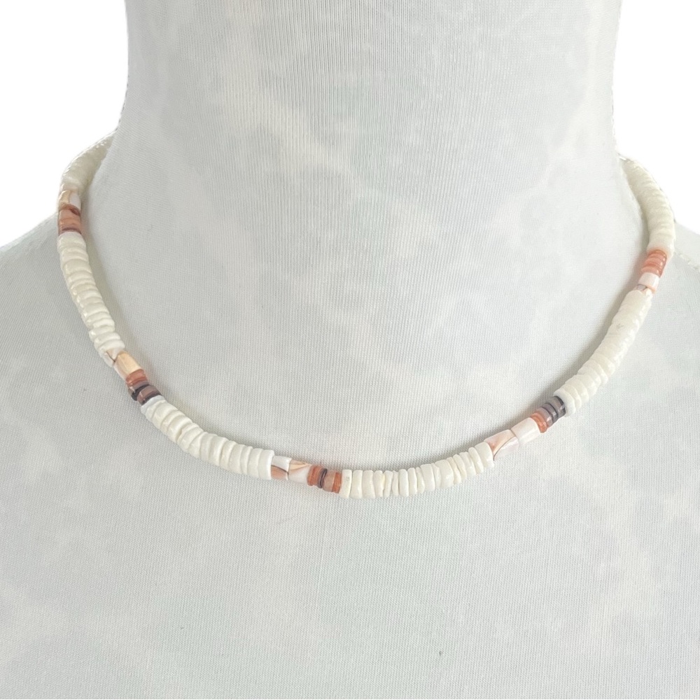 Heishi Bead Necklaces (set of 2) – Neutral & Earth Tone Boho Style - Picture 3 of 6